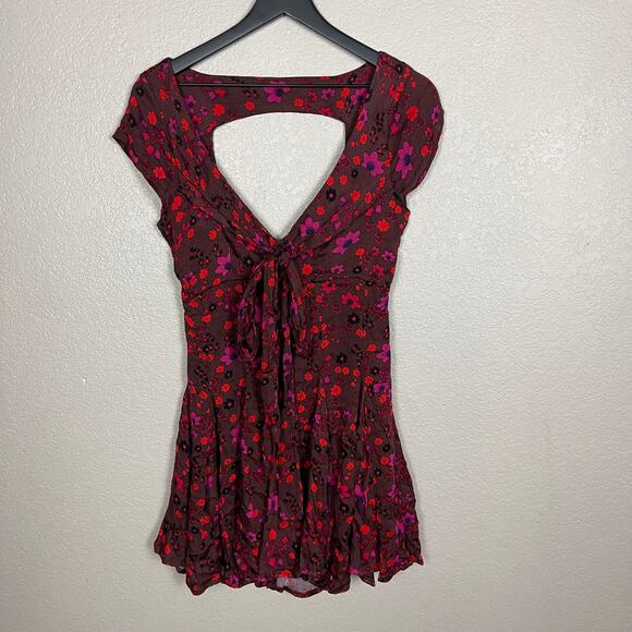 Free People It Takes Two Wrap Dress in Plum Size Small - Picture 2 of 11
